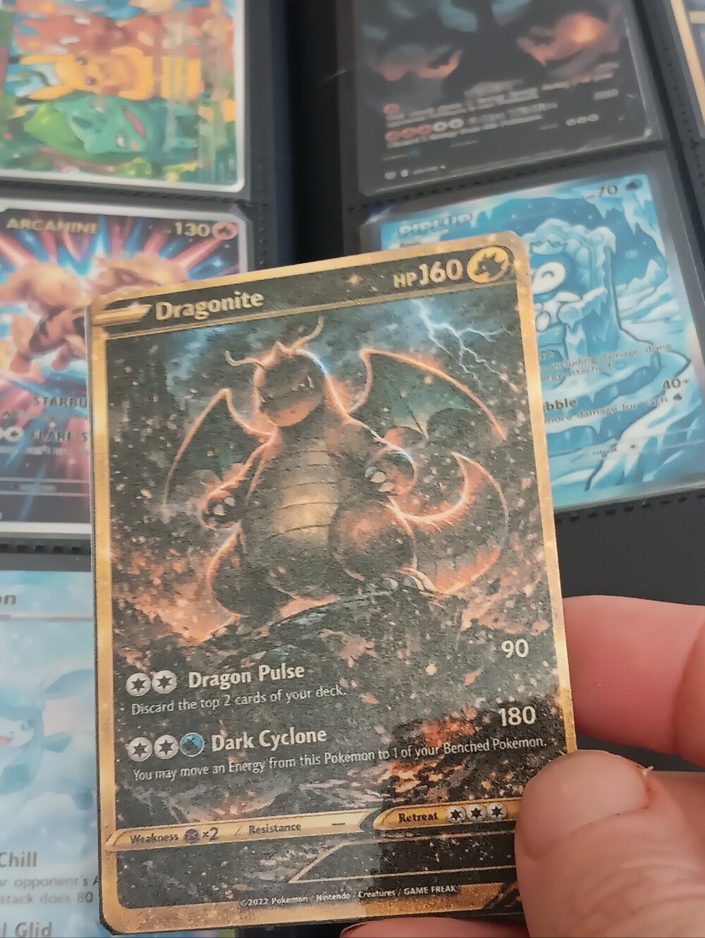 Pokemon Dragonite Trading Card — Black, Gold